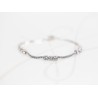 PULSERA PLATA RODIZADA TRIPLE CUADRO TOPACIO BLANCO