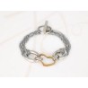 PULSERA SIN DIJE ACERO CADENAS CORAZON LISO