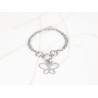 PULSERA SIN DIJE ACERO CADENAS MARIPOSA LISO