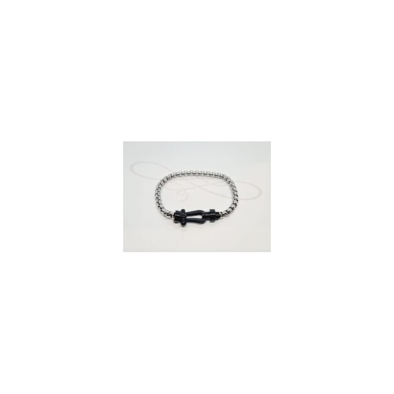 PULSERA SIN DIJE CADENA HERRADURA NEGRA