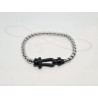 PULSERA SIN DIJE CADENA HERRADURA NEGRA