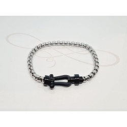 PULSERA SIN DIJE CADENA HERRADURA NEGRA