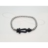 PULSERA SIN DIJE CADENA HERRADURA NEGRA