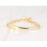PULSERA SIN DIJE ORO LAMINADO CADENA PLACA LISO