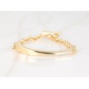 PULSERA SIN DIJE ORO LAMINADO CADENA PLACA LISO