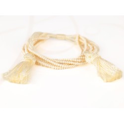 PULSERA SIN DIJE ORO LAMINADO CHAQUIRA POMPON HILO