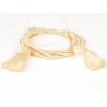 PULSERA SIN DIJE ORO LAMINADO CHAQUIRA POMPON HILO
