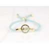 PULSERA SIN DIJE ORO LAMINADO CIRCULO CORDON ZIRCONIA