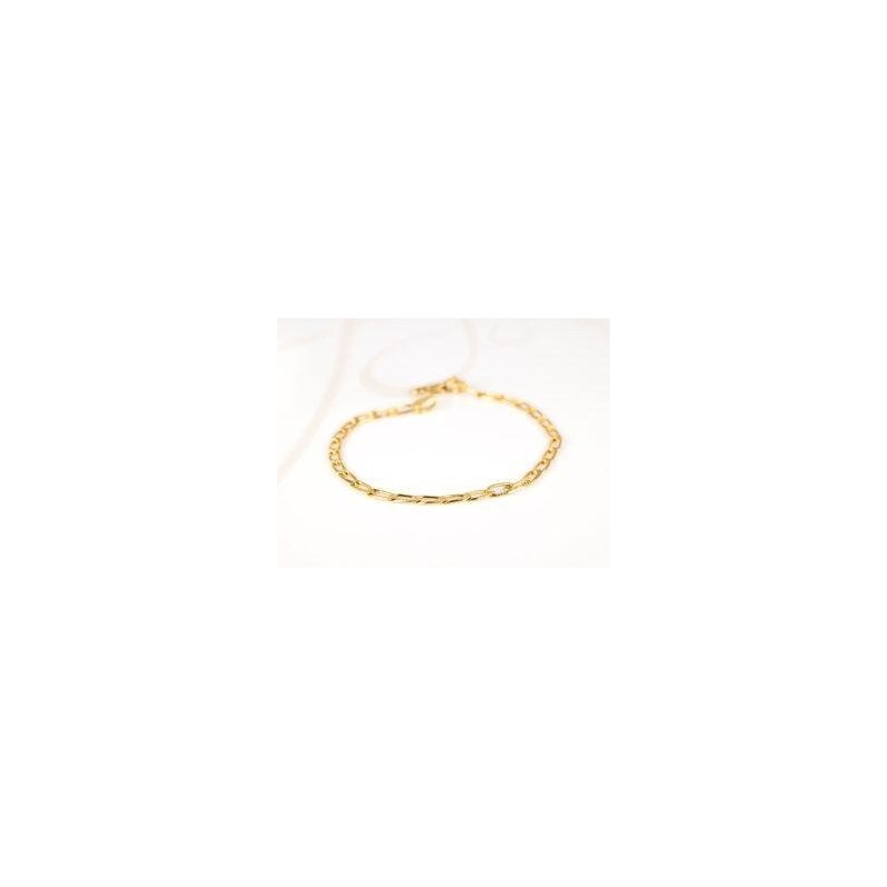PULSERA SIN DIJE ORO LAMINADO DIAMANTADA CADENA