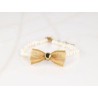 PULSERA SIN DIJE ORO LAMINADO MOÑO PERLA