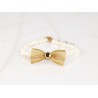 PULSERA SIN DIJE ORO LAMINADO MOÑO PERLA