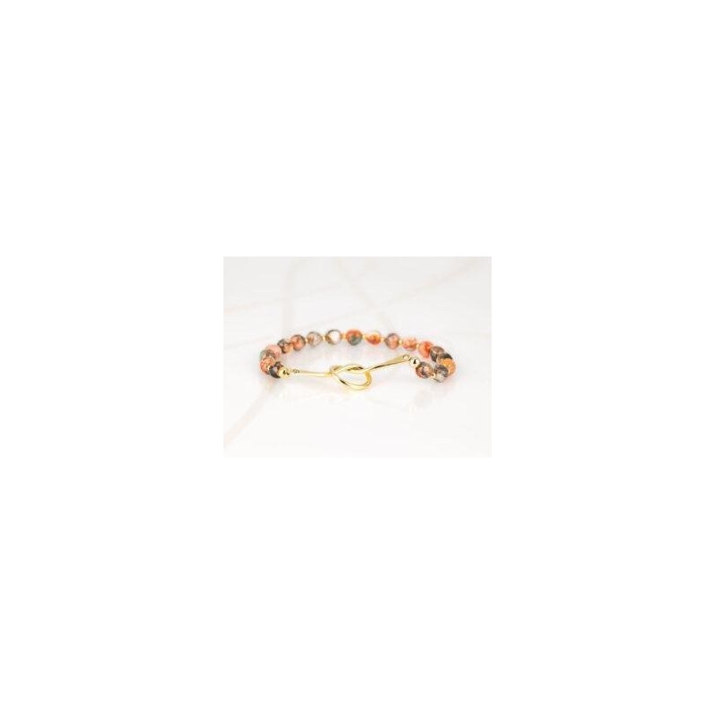 PULSERA SIN DIJE ORO LAMINADO NUDO PIEDRA