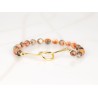 PULSERA SIN DIJE ORO LAMINADO NUDO PIEDRA