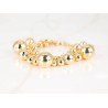 PULSERA SIN DIJE ORO LAMINADO PACHONA BOLAS LISO