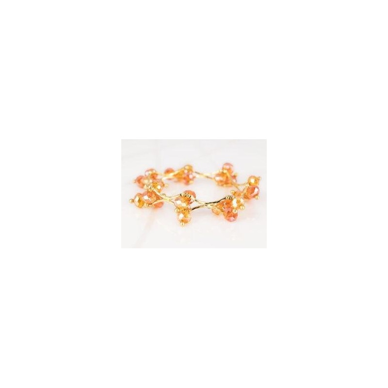 PULSERA SIN DIJE ORO LAMINADO PACHONA TUBOS CRISTAL