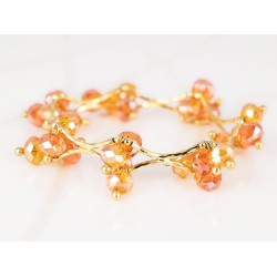 PULSERA SIN DIJE ORO LAMINADO PACHONA TUBOS CRISTAL
