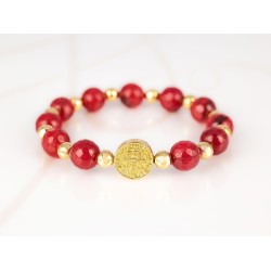 PULSERA SIN DIJE ORO LAMINADO SAN BENITO PIEDRA