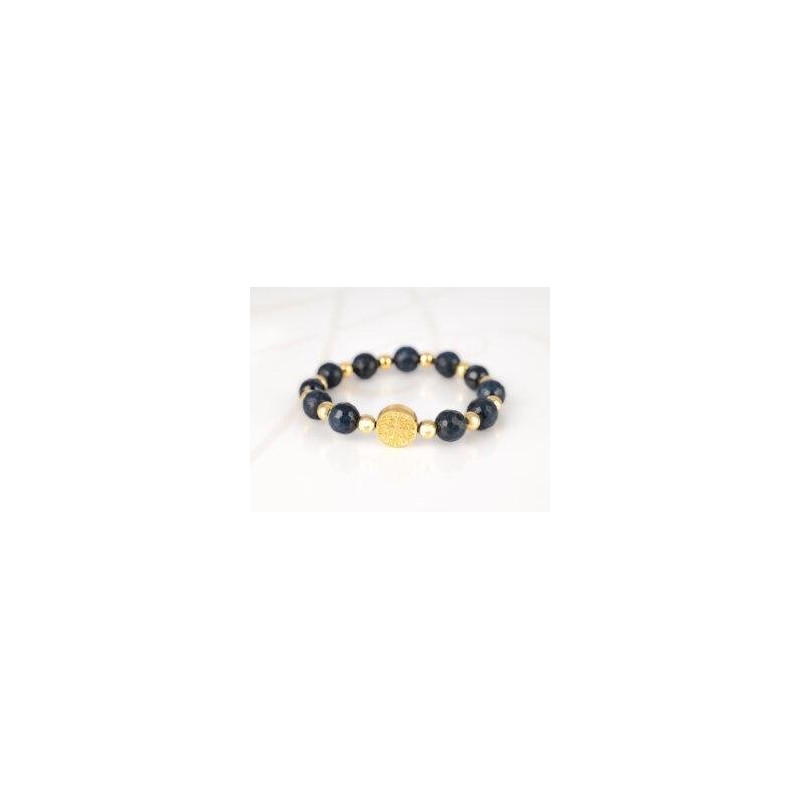 PULSERA SIN DIJE ORO LAMINADO SAN BENITO PIEDRA