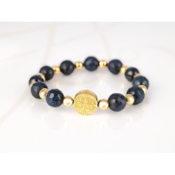 PULSERA SIN DIJE ORO LAMINADO SAN BENITO PIEDRA