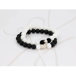 PULSERA SIN DIJE PLATA CORONA PAREJA BOLA