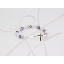 PULSERA SIN DIJE PLATA CRUZ CRISTAL