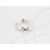 PULSERA SIN DIJE PLATA DOBLE CON BROCHE PERLA
