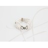 PULSERA SIN DIJE PLATA DOBLE CON BROCHE PERLA
