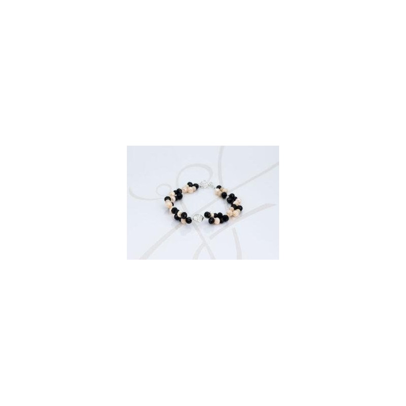 PULSERA SIN DIJE PLATA DOBLE CUBO CRISTAL