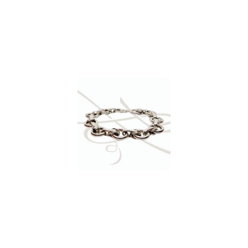 PULSERA SIN DIJE PLATA ELECTROFORMADA AROS ENLAZADOS