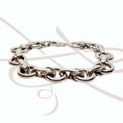 PULSERA SIN DIJE PLATA ELECTROFORMADA AROS ENLAZADOS