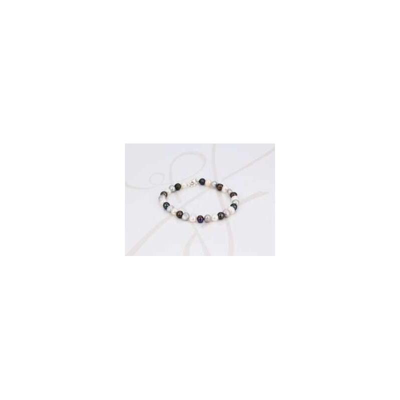 PULSERA SIN DIJE PLATA MEDIANA PERLA