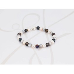 PULSERA SIN DIJE PLATA MEDIANA PERLA