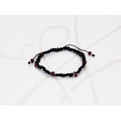 PULSERA SIN DIJE PLATA MINI BOLITAS TEJIDA