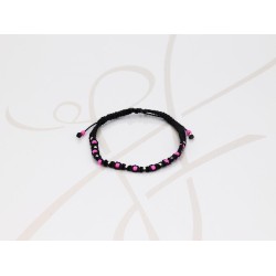 PULSERA SIN DIJE PLATA MINI BOLITAS TEJIDA