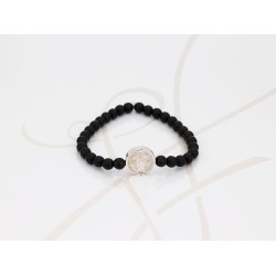 PULSERA SIN DIJE PLATA SAN BENITO BOLA
