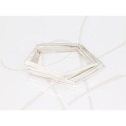 PULSERA SIN DIJE PLATA SEMANARIO PENTAGONAL LISO