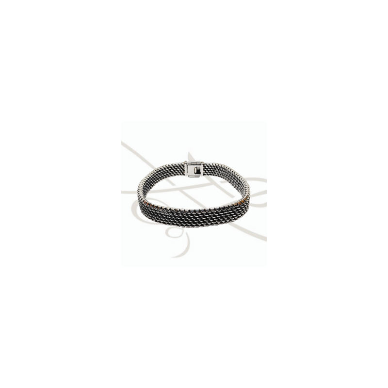 PULSERA SIN DIJE TEJIDA PLANA PAVONADA