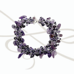 PULSERA TEJIDA HILO PLATA AGATA