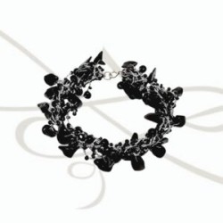 PULSERA TEJIDA HILO PLATA ONIX
