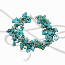 PULSERA TEJIDA HILO PLATA TURQUESA