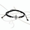 PULSERA TEJIDA NEGRA NUDO BRUJA PLATA