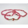 PULSERA TRIPLE HILO ÁGATA ROSA