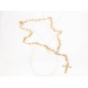 ROSARIO ORO LAMINADO ROMBOS BROCHE DIAMANTADO