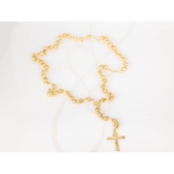 ROSARIO ORO LAMINADO ROMBOS ESTRELLA DIAMANTADO