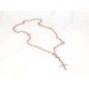 ROSARIO RECUBRIMIENTO DE ORO ROSA ROMBOS BROCHE DIAMANTADO