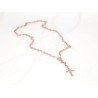 ROSARIO RECUBRIMIENTO DE ORO ROSA ROMBOS BROCHE DIAMANTADO